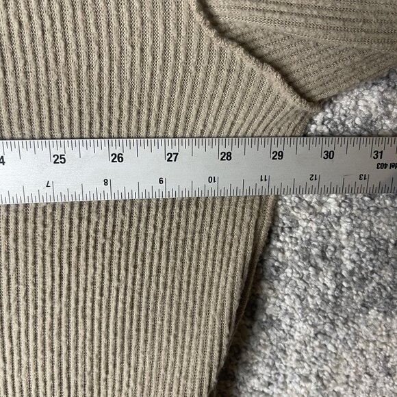 We The Free Sweater Womens Large Tan Oversized Ribbed Pullover Drop Shoulder Top - Picture 3 of 7
